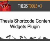 How to Add Widgets to the Content Area Using BYOB Thesis Shortcode Content Widgets Plugin - Intro to the pluginnVideo Transcript:nYeah, the next thing we’ll do is take a look at my latest plugin which is the BYOB Thesis Shortcode Content Widgets plugin which you can download from here. The Content Widgets Plugin is my first published plugin that behaves like… well, that can be updated automatically, similar to all the rest of your WordPress plugins. Up until this point, you always had to dow