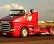 How do you maximise publicity opportunities for a Scania Hot Rod Truck featuring at the 2009 Brisbane Truck Show? Make it race an aeroplane.