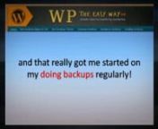 CLICK HERE: http://wptheeasyway.com/wordpress-how-to-backup.htmlnnTop 4 WordPress Backup Tips That Every User Should KnownnWell I am guessing that you are looking to back up your website.nBut before you do that, let me share with you some precautionary advice nthat I&#39;ve compiled over the years while using WordPress.nnBelieve me, I learned things the hard way: in the beginning, nI didn&#39;t even bother to create a WordPress backup until I lost nall my files one day due to a web server incident—nan