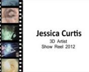 Jessica Curtis&#39; 3D Show Reel 2012. I worked on the projects shown at Rising Sun Pictures, Post Modern Sydney, The Lab and Sixty40.If you would like to contact me please do, at http://www.linkedin.com/pub/jessica-curtis/17/889/273.nnShot Break Down:nHarry Potter and the Deathly Hallows Part 1 and 2 : RSPnVolume and Particle FX for Plasma Blasts, Breath, Patronus Cat FXnnThe Sorcerer&#39;s Apprentice : RSPnVolume Dynamics Blast FXnnSudafed Guyser : Post Modern nModeling Human Head from Laser ScannnC