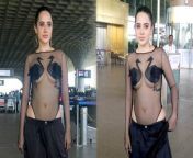 Urfi Javed wore a see-through black top that barely hid her chest as she was papped at Mumbai airport.