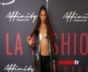 https://www.maximotv.com &#60;br/&#62;B-roll footage: Singer Natalie La Rose (@natalielarose) on the red carpet at Affinity Nightlife&#39;s &#39;A Night of Style&#39; official after-party for LA Fashion Week on Saturday, March 23, 2024, at Godfrey in Los Angeles, California, USA. This video is only available for editorial use in all media and worldwide. To ensure compliance and proper licensing of this video, please contact us. ©MaximoTV