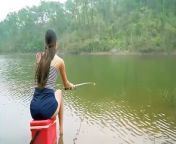 Girl Fishing _ Big Tilapia Fishing _ Fishing With Hooks