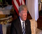 During a bilateral meeting with the Japanese Prime Minister in Mar-a-Lago, President Trump comments on upcoming talks between North and South Korea.