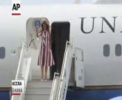 Melania Trump arrived in Ghana on Tuesday to open her first major solo international trip as US first lady.