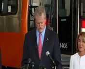 Gov. Charlie Baker says the MBTA is in the midst of a five-year, &#36;8 billion capital investment program. &#92;