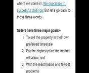Three Major Goals of Sellers&#60;br/&#62;&#60;br/&#62;#majorgoals #education #realestateeducation #quicktips #tips #realestatetips #propertyeducation #goalsofsellers #sellersgoals