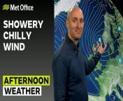Heavy showers and brisk northwesterly winds, with gales in exposed areas, feeding in from the north and west across the UK, with hail and snow across hills in the north and sunshine between showers. This evening and overnight, showers will focus in the north and northwest.