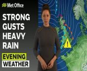 Heavy showers across northern and western Scotland and Northern Ireland early before an active cold front arrives into western and central parts of England and Wales in the second half of the night, bringing strong winds and heavy rain. The rain continues across the southeast through Thursday, but largely clearing elsewhere. – This is the Met Office UK Weather forecast for the evening of 21/02/24. Bringing you today’s weather forecast is Clare Nasir.