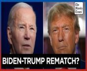 Biden, Trump issue dire warnings of the other, as rematch comes into view in Georgia&#60;br/&#62;&#60;br/&#62;President Joe Biden and former President Donald Trump warned of dire consequences for the country if the other wins another term in the White House as the pair held dueling rallies in Georgia Saturday fresh off strong wins in Super Tuesday contests that positioned them for an all-but-certain rematch this November.&#60;br/&#62;&#60;br/&#62;The state was a pivotal 2020 battleground so close four years ago that Trump finds himself indicted here for his push to “find 11,780 votes” and overturn Biden’s victory and both parties are preparing for another closely contested race in the state this year. &#60;br/&#62;&#60;br/&#62;Photos by AP&#60;br/&#62;&#60;br/&#62;Subscribe to The Manila Times Channel - https://tmt.ph/YTSubscribe &#60;br/&#62;Visit our website at https://www.manilatimes.net &#60;br/&#62; &#60;br/&#62;Follow us: &#60;br/&#62;Facebook - https://tmt.ph/facebook &#60;br/&#62;Instagram - https://tmt.ph/instagram &#60;br/&#62;Twitter - https://tmt.ph/twitter &#60;br/&#62;DailyMotion - https://tmt.ph/dailymotion &#60;br/&#62; &#60;br/&#62;Subscribe to our Digital Edition - https://tmt.ph/digital &#60;br/&#62; &#60;br/&#62;Check out our Podcasts: &#60;br/&#62;Spotify - https://tmt.ph/spotify &#60;br/&#62;Apple Podcasts - https://tmt.ph/applepodcasts &#60;br/&#62;Amazon Music - https://tmt.ph/amazonmusic &#60;br/&#62;Deezer: https://tmt.ph/deezer &#60;br/&#62;Tune In: https://tmt.ph/tunein&#60;br/&#62; &#60;br/&#62;#themanilatimes&#60;br/&#62;#worldnews &#60;br/&#62;#biden &#60;br/&#62;#unitedstates &#60;br/&#62;