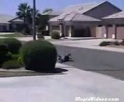Maybe letting a go-kart tow you on a skateboard isn&#39;t a bad idea. Adding a ramp into the mix, however, is a bad idea. For proof, just ask this kid what asphalt tastes like!