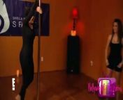 Kim Kardashian and Kris Jenner work the pole in a sexy strip tease dancing class.