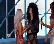 Lady Gaga won the moonman for Video Of The Year at the 2010 MTV Video Music Awards in Los Angles, California on Sunday night. She accepted the award wearing a meat dress by Franc Fernandez. Photos after the jump!&#60;br/&#62;&#60;br/&#62;During the speech, Gaga announced that her third studio album is titled Born This Way and sang a part of the title track. The disc is set to be released in early 2011.