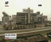 The west side of Texas A&amp;M University&#39;s Kyle Field has been imploded as part of &#36;450 million in football .