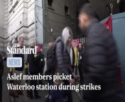 Aslef Members Picket Waterloo Station During Strikes