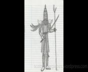 A video of a pencil sketch, of a samurai warrior. Drawn by Scott Snider. Uploaded 04-03-2024.