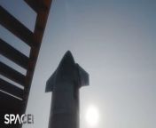 SpaceX Starship and its Super Heavy booster launching.&#60;br/&#62;Watch view of the liftoff in slow motion from a launch tower camera. &#60;br/&#62;&#60;br/&#62;Footage courtesy SpaceX &#124; mash mix by Space.com&#39;s Steve Spaleta