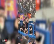 Two Barcelona fans arrested for Nazi salutes and racist chants from live stream barcelona atletico