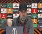 Liverpool boss Jurgen Klopp reacts to their shock 3-0 defeat to Atalanta in the first leg of their UEFA Europa League quarter-final&#60;br/&#62;Anfield, Liverpool, UK