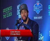 Caleb Williams on being the No. 1 draft pick to the Bears from bear hug challenge son and mom