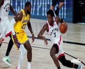 The Toronto Raptors were led by Kyle Lowry and OG Anunoby in their seeding game opening win against the Los Angeles Lakers