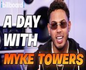 Billboard spends the day with its latest cover star and Latin superstar Myke Towers, who takes us around Miami to share his gym routine, behind the scenes of his Billboard cover shoot, how he works in the recording studio and more!