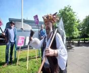 Shrewsbury Shirehall and campaigners trying to save Whitchurch Civic Hall were talking to councillors ahead of a meeting. Even a Pirate came to the party.