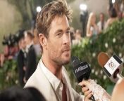Chris Hemsworth makes his Met Gala debut as co-chair this year and revealsto THR on the red carpet how much he left the work up to Jennifer Lopez. Plus, he reveals who he thinks is the most fashionable from the Hollywood Chris Club, including Chris Evans, Chris Pratt and Chris Pine.