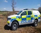 Leicestershire and Rutland Rural Crime Team&#39;s Ford Ranger is capable of off-road pursuits - but officers use this capability sparingly so as not to damage crops. Here the vehicle is put to the test on unplanted land.