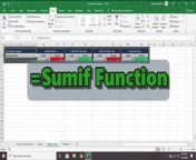 Sumif is one of the most used formulas within excel - and for good reason. It is also one of the most powerful and time savings functions you can learn. This video tutorial will teach you the following: &#60;br/&#62;&#60;br/&#62;1) sumif formula. &#60;br/&#62;2) BONUS 1: How to change values in a cell combining the use of a drop down list and the sumif formula&#60;br/&#62;3) BONUS 2: How to use conditional formatting to turn a cell different colors based on the value created by the sumif formula.