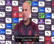 Pep Guardiola is asked whether he&#39;ll be supporting Manchester City&#39;s local rivals when they face Liverpool