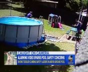Cody Wyman, 2, was seen scaling a locked ladder to a pool in a video that has gone viral, prompting new warnings about pool safety.