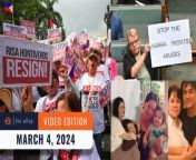 Today on Rappler – the latest news in the Philippines and around the world:&#60;br/&#62;- Hontiveros hails DOJ order to charge Quiboloy, 5 others a day before Senate hearing&#60;br/&#62;- Australian senator wants to see PH under Marcos cooperate with ICC probe vs Duterte&#60;br/&#62;- FACT CHECK: Jessica Soho’s weight loss pill ‘report’ is AI-manipulated&#60;br/&#62;- 9 months after Tito, Vic, Joey leave TAPE, Jalosjos axes noon show&#60;br/&#62;- Jaclyn Jose’s relatives, friends pay tribute to actress: ‘Her life itself was her greatest obra maestra’&#60;br/&#62;&#60;br/&#62;https://www.rappler.com/video/daily-wrap/march-4-2024/