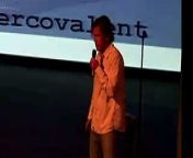 Comedian Tim Lee. Tim&#39;s comedy mixes stand-up with Powerpoint visuals.