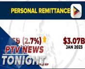 OFW remittances rose by 2.7% to &#36;3.15-B in January