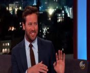 Armie talks about shooting his new movie Free Fire in Russia, being offered a Russian passport and explains why his favorite food there is vodka.
