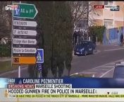 The latest pictures from La Castellane, a suburb of Marseille, where it&#39;s reported hooded gunmen opened fire on a police car.