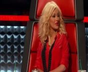 Christina Aguilera brings the heat as she grills Blake Shelton.