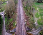 Drone footage shows railway embankment collapse near Tonbridge from gpu shows 0