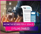 The Income Tax department said that ITRs 1, 2, 4 and 6 have been made available on e-filing portal from April 1, 2024. The tax department said about 23,000 returns have already been filed for the 2023-24 fiscal year, reported PTI. This is for the first time in recent years that the Income Tax department has enabled taxpayers to file their I-T Returns on the first day of the new financial year. Watch the video to know more.