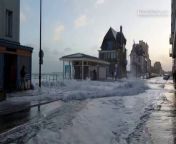 Footage captured on Tuesday (April 9) showed huge waves crashing over a seawall in Saint-Malo, France, flooding a street as passers-by watched on. - REUTERS