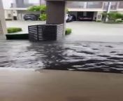 Former Bury St Edmunds resident Melissa Chalmers took this video of flooding outside her property in Dubai