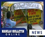 Activists group with jeepney drivers post placards during the first day of the transport strike against the government&#39;s public utility vehicle (PUV) Modernization and Consolidation Program, which registration will end on April 30, at a terminal in Pedro Gil St. in Manila on Monday, April 29.&#60;br/&#62;&#60;br/&#62;Despite the &#92;