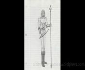 A video of a pencil sketch, of a barbarian. Drawn by Scott Snider. Uploaded 04-28-2024.