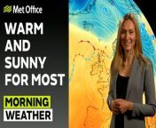 Fog patches to start should lift and clear through the morning, leaving sunshine widely across the UK throughout the day. Rain across northwest Scotland should gradually ease through the afternoon. – This is the Met Office UK Weather forecast for the morning of 09/05/24. Bringing you today’s weather forecast is Annie Shuttleworth.