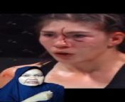 two female boxers who were amateurs had blood running down their faces