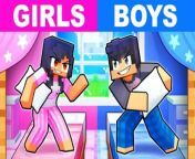 GIRLS vs BOYS Sleepover in Minecraft! from vk com nudist boys