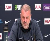Tottenham boss Ange Postecoglu spoke on the difficult form and challenges they are going through ahead of their Premier League clash with Burnley&#60;br/&#62;Tottenham training centre, London, UK