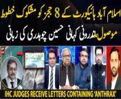 IHC judges receive letters containing ‘anthrax’ &#124; Inside Story &#124; Big Revelations